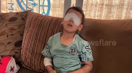 Gaza boy partially blinded by explosive remnant awaits medical access