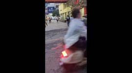 Woman walks stylish pet goose in Sichuan, China