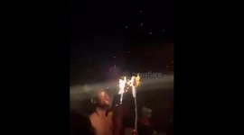 Fire torch mishap during performance in Dakar, Senegal