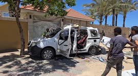 Israeli drone strike hits Bureij municipality vehicle in central Gaza
