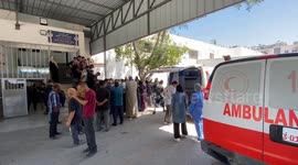 Bodies of Palestinians killed in Israeli strike on Jabalia brought to Al-Shifa Hospital