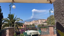 Mount Etna volcano erupts as shocked tourists watch from resort