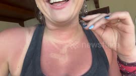 Crystal Necklace Leaves Unfortunate Tan Lines