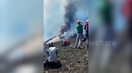 Tourists flee as Mount Etna erupts during tour