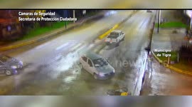 Helmet Saves Motorcyclist in Dramatic Argentina Traffic Collision