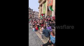 Belgium: Protesters gathered chanting “Free, free Palestine,” in a show of ongoing solidarity in Brussels, La Bourse