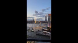Ship Mast Collides With Brooklyn Bridge
