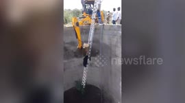 Sloth bear falls into 40-foot-deep well, rescued following 3 hours of intense operation