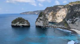 The island of Nusa Penida, located southeast of Bali, Indonesia