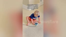 Adorable moment boy figures out how to play music on Alexa