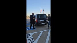 Funeral director's daughters arrives to her prom inside coffin in back of hearse