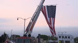 US, Los Angeles: Baldwin Park Police Station Procession For Fallen Officer