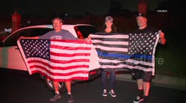 US, Los Angeles: Covina Forest Lawn Procession for Fallen Officer Riveros