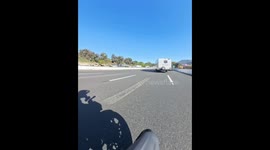 Motorcyclist crashes after swerving to avoid trailer truck in Temecula, California