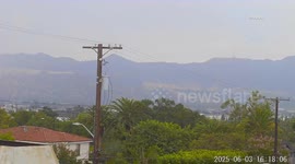 US, Los Angeles: Burbank Lightning and Thunder Captured on Weather Cam