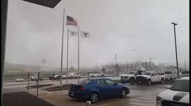 My Dads Van in the Tornado Today