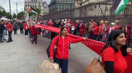 London: 'Red Line' Pro-Palestine Protest Surrounds Parliament