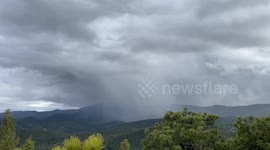 Serene views from Evergreen Mountain summit on Memorial Day, Evergreen, Colorado, USA