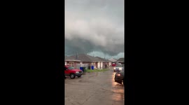 Tornado approaches during storm in Norman, Oklahoma, USA