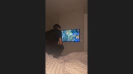 Football fan's eruption celebrates more than just a goal