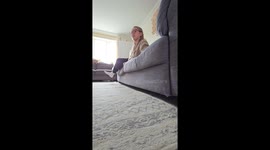 Adorable dog shows human that 'cheese tax' is something he doesn't like to joke about