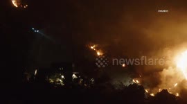 US, Bakersfield: Lebec Fort Wildfire Continues To Burn Affecting I-5 Traffic Part 4
