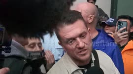 Tommy Robinson speaks to media after pleading not-guilty to harassment of journalists