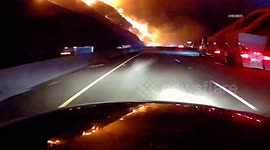 US, Bakersfield: Lebec Fort Wildfire Continues To Burn Affecting I-5 Traffic Part 5