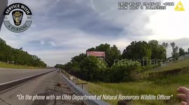 Highway Patrol Trooper Rescues Stranded Fawn Along Busy Road