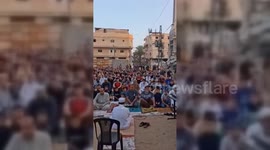 Eid al-Adha Prayers Held Amid Ruins of Jaffa Mosque in Deir al-Balah