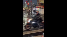 Torrential rains transformed the streets around Calzada Ermita Iztapalapa into powerful streams of water