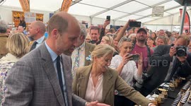 Prince William and Duchess Sophie trying food at Royal Cornwall Show