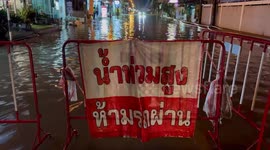 Heavy rain submerges streets amid severe flooding across northeast Thailand