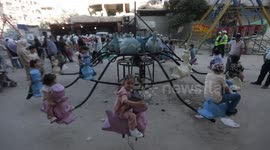 Syria: Children in Syria celebrate Eid al-Adha in playgrounds set up among traces of war