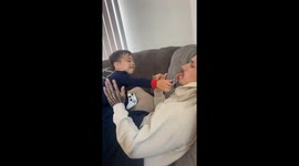 Toddler’s hilarious horror: Fake tongue prank sparks all the emotions