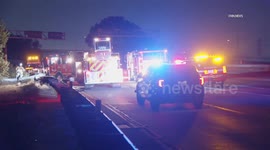 US, Los Angeles: Paramount Fatal Rollover Crash Shuts Down Lanes On 710 Freeway