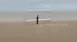 Mother's ashes in a bottle returned to sea in Skegness to fulfill her travel dream