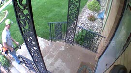 Weed Wacker Breaks Glass Door