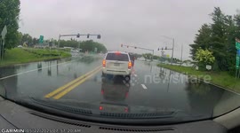 Truck Hits Street Light