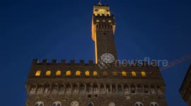Italy: Florence city hall lights up with message reading 'Enough' in protest of Gaza tragedy