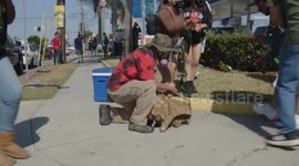 US, Bakersfield: Compton Anti-ICE Protest Escalates Car Set Ablaze Part 1
