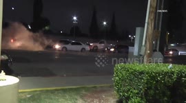 US, Bakersfield: Compton ICE Protest Projectiles Fired Gas Station Looted Part 2