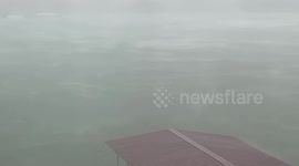 US: Strong Winds Create Swirling Water at Smith Lake in Alabama