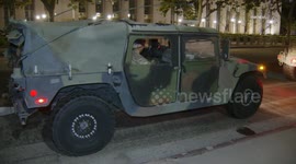 US, Bakersfield: Downtown Los Angeles National Guard Arrives to City Hall