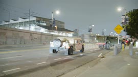US, Bakersfield: Downtown Los Angeles National Guard Arrives at Federal Building