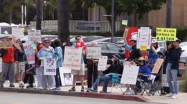 CA: Doge Must Go!!! Tesla Protest in Santa Barbara