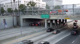 US, Bakersfield: Downtown Los Angeles ICE Protesters Destroy And Light CHP Car On Fire Part 6