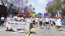 2025 LA Pride Parade on Hollywood Blvd. California. United States