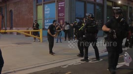 US, Bakersfield: Downtown Los Angeles ICE Protest Man Threatens Officers With Substance In Bottle Part 8