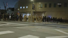 US, Bakersfield: Downtown Los Angeles Overnight ICE Protest National Guard and DHS On Guard Part 1